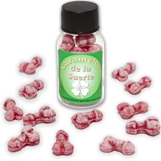 12 Bonbons Porte-bonheur en Forme de Pénis Fraise/cerise jeu coquin