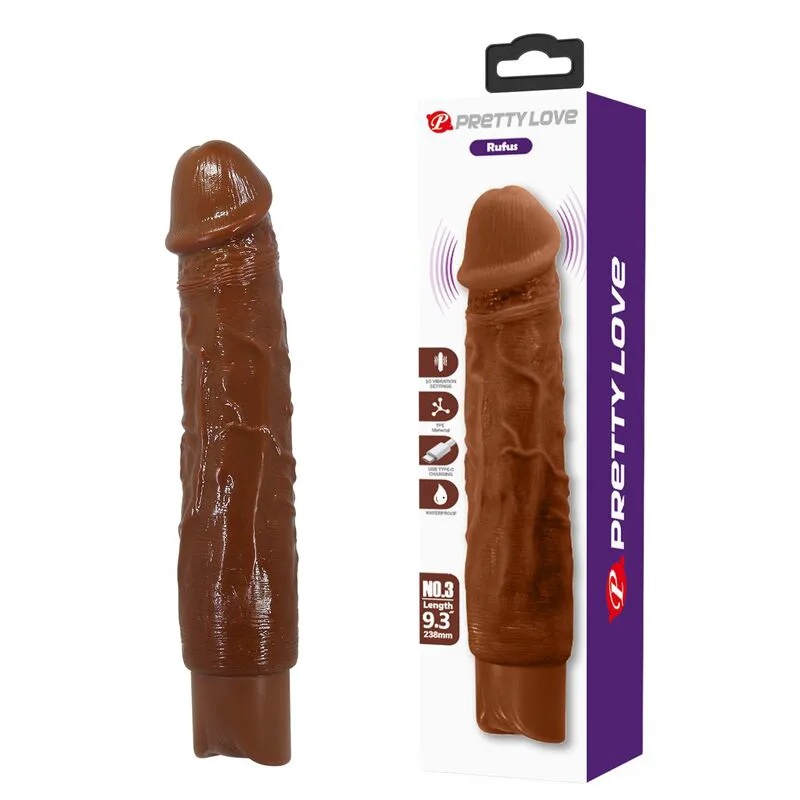 Vibromasseur Réaliste Duke 23,5 cm Ø 4,8 cm Marron Pretty Love