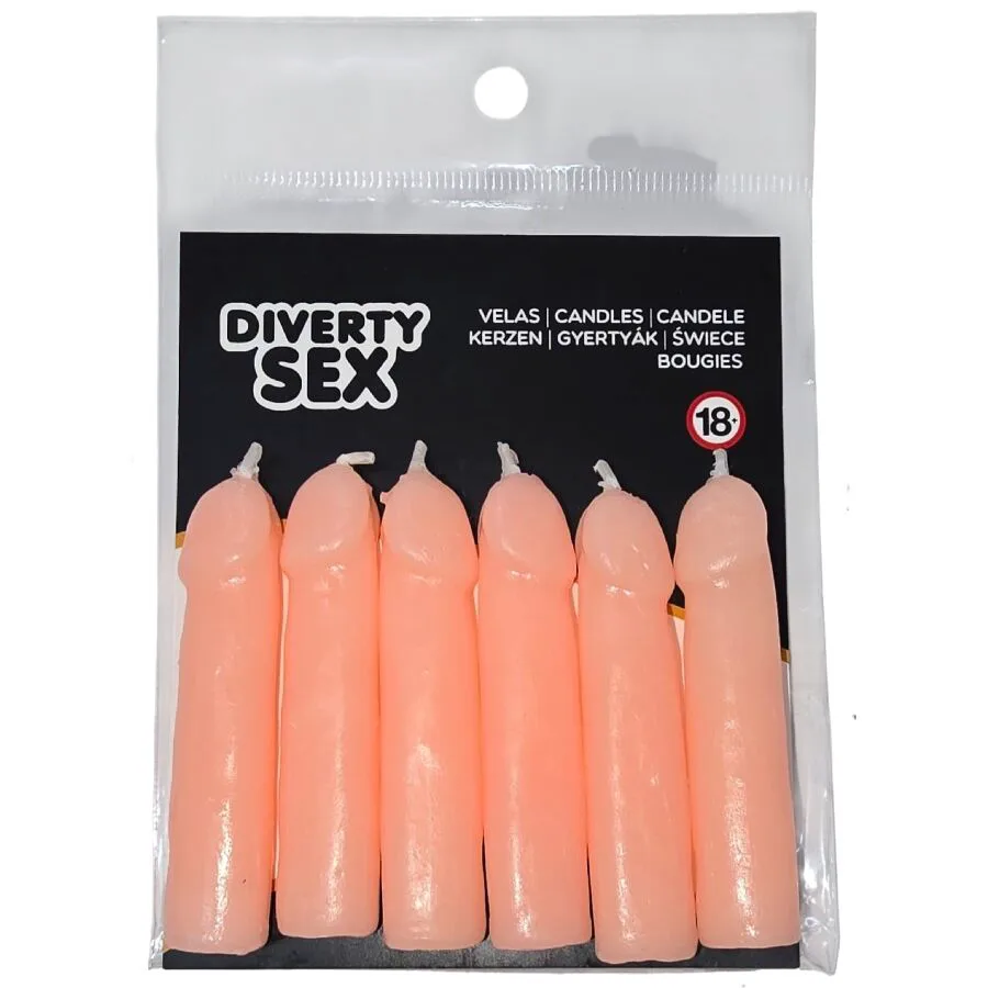6 Bougies Forme Pénis Chair Diablo Picante chair jeu coquin