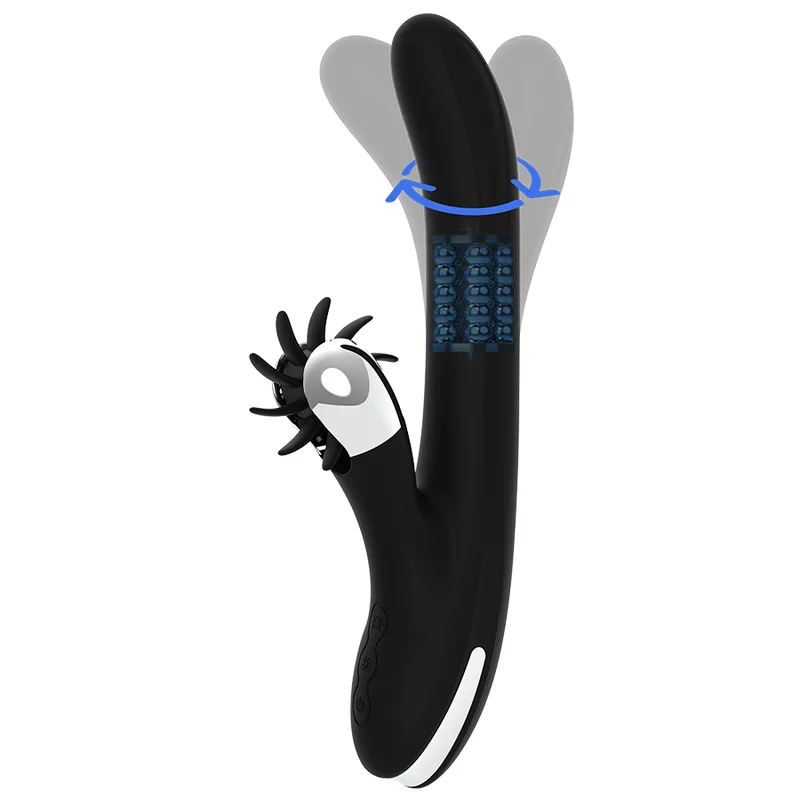 Vibromasseur Vibe de Rotation de Tempête de Lapin Black&Silver