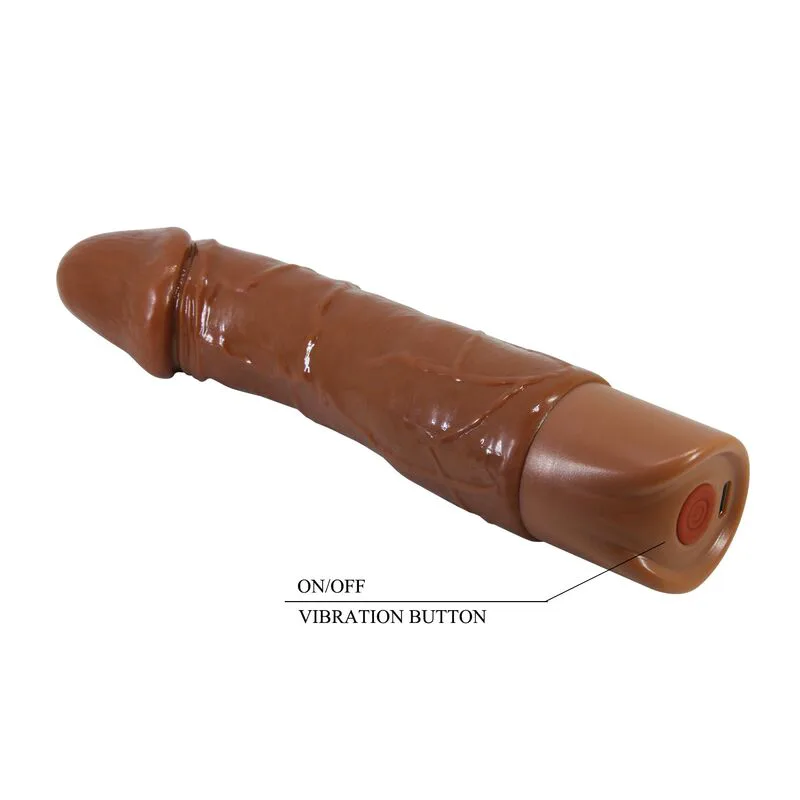 Gode Vibromasseur Réaliste Donald 19,5 cm Ø 4 cm Marron Pretty Love