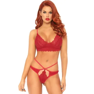 Ensemble 2 Pièces Bralette et String Dentelle M/L Leg Avenue
