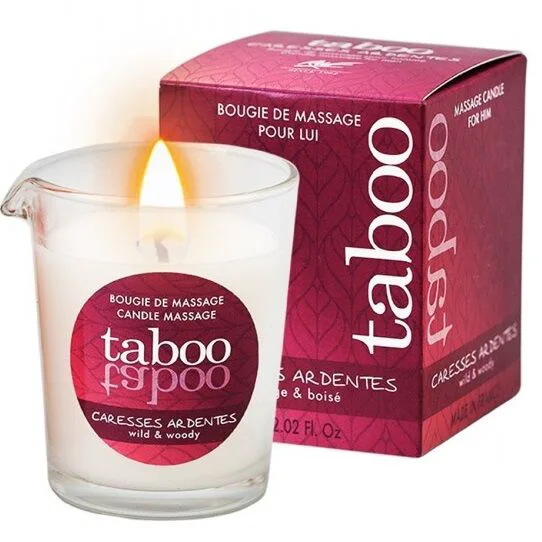Taboo Bougie de Massage pour Lui Caresses Ardentes Parfum Ruf
