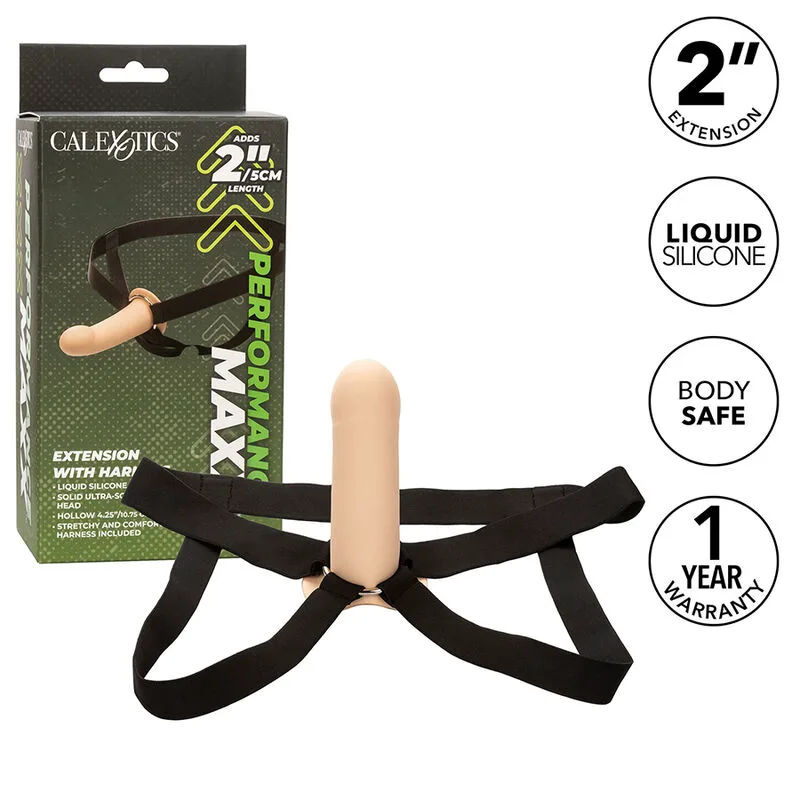 Gode Extension Performance Maxx avec Harnais Peau Claire Calexotics
