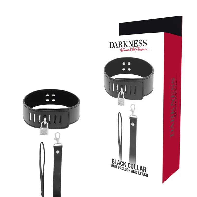 Collier Bdsm avec Serrure Noire Darkness