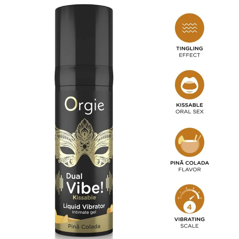 Double Vibe! Vibromasseur Liquide Kissable Piña Colada 15 Orgie aphrodisiaque femme
