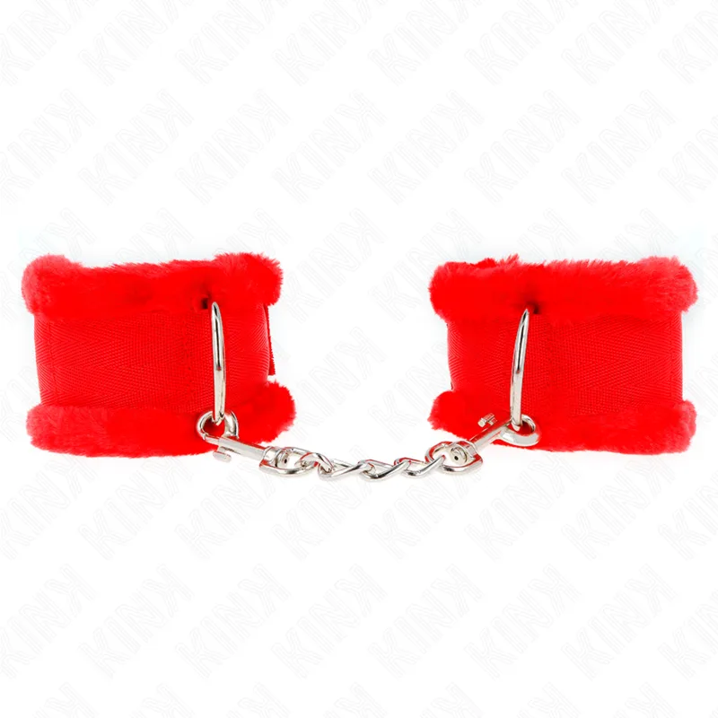 Menottes Doublés de Fourrure Rouge Ajustable 17-31 Kink