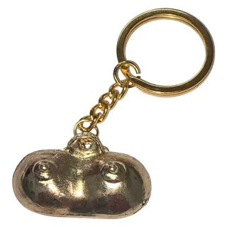 Porte-clés en Métal Doré avec Seins Diablo Picante doré jeu coquin