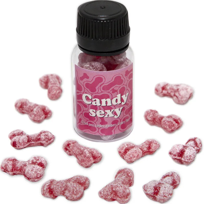 Candy Sexy Pot de 12 Gommes au Goût Fraise-cerise Diablo Picante jeu coquin