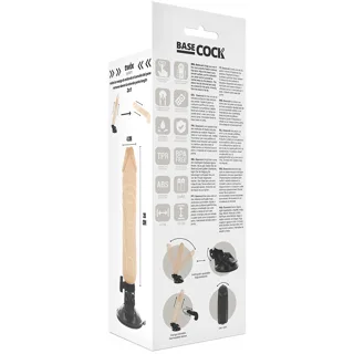 Vibromasseur Télécommande Naturel Réaliste 20 x 4 cm Basecock