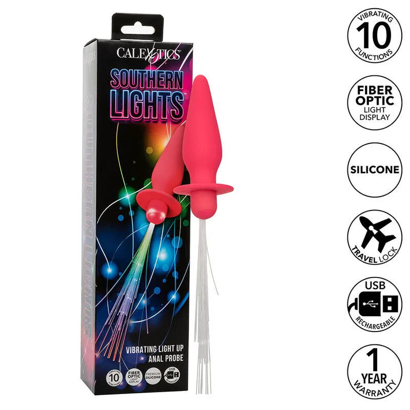 Southern Lights Light Up Plug Anal 10 Vibrations Silicone