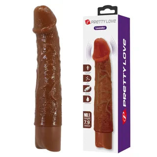 Leonardo Vibromasseur Réaliste 20 cm Ø 4 cm Marron Pretty Love
