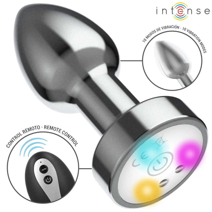 Plug Anal Vibrant en Métal avec Lumières LED et Intense