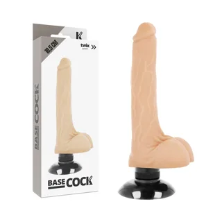 Vibromasseur Réaliste 2-1 Naturel 18,5 x 4 cm Basecock