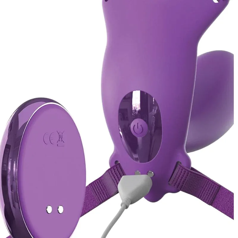 Gode Harnais Papillon G-spot avec Vibromasseur, Rechargeable