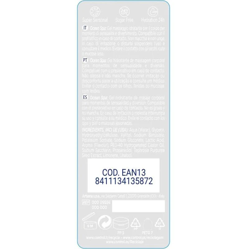 2 en 1 Massage & Plaisir Mer Méditerranée 200 ml Control