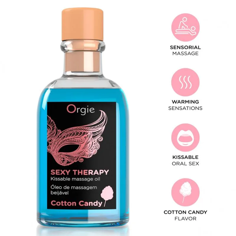 Coffret de Massage pour les Lèvres, Barbe à Papa, 100 ML Orgie huile de massage