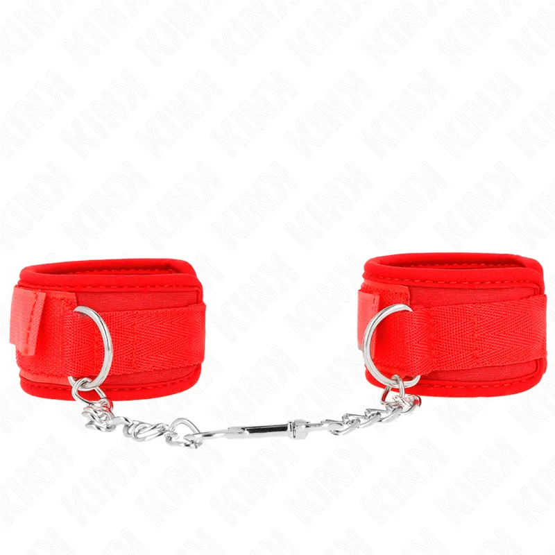 Attentes-poignets en Néoprène Rouge 42 X 5 CM Kink rouge menottes