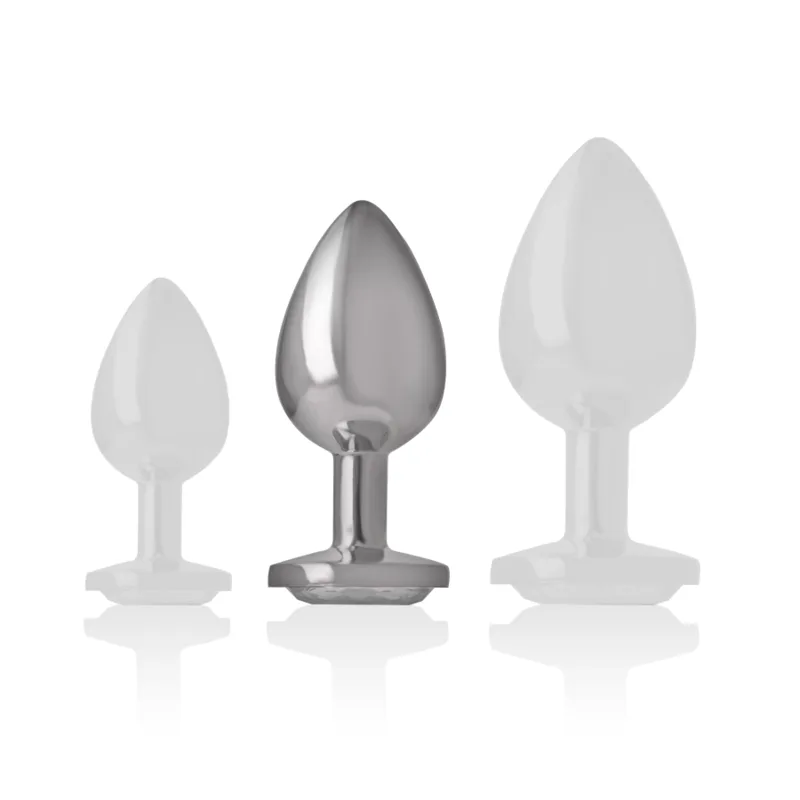 Plug Anal en Métal Aluminium avec Cristal Dargent Taille M Intense