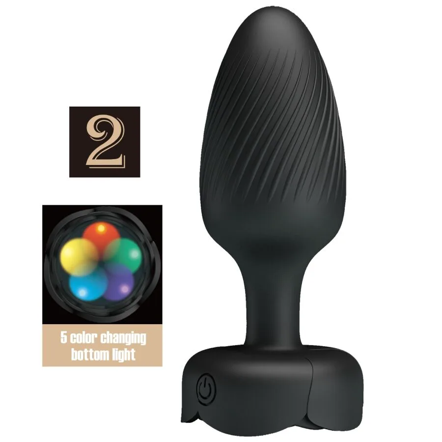 Plug Anal Varian avec Lumière LED Noir 10,8 cm Pretty Love
