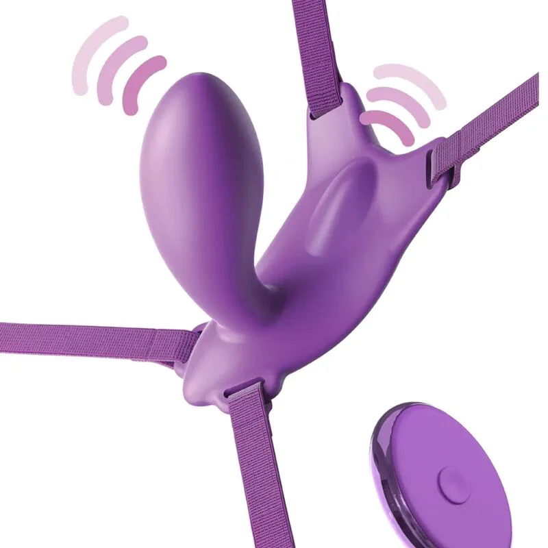 Gode Harnais Papillon G-spot avec Vibromasseur, Rechargeable
