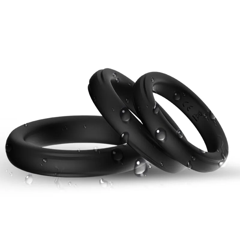 Bague Triple Silicone Noire Armony