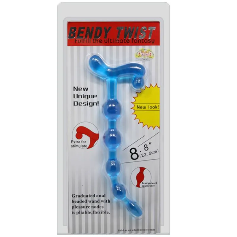 Balles Anal Bleues Bendy Twist Baile