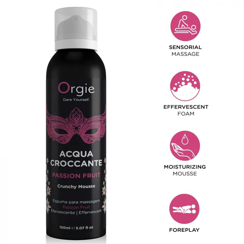 Mousse de Massage Croquante aux Fruits de la Passion Orgie huile de massage