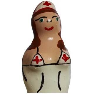 Préservatifs Fantaisie Peints à la Main Infirmière Brune