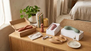 Plaisir féminin : stimulateurs clitoridiens et vibromasseurs en silicone pastel présentés dans leurs boîtes