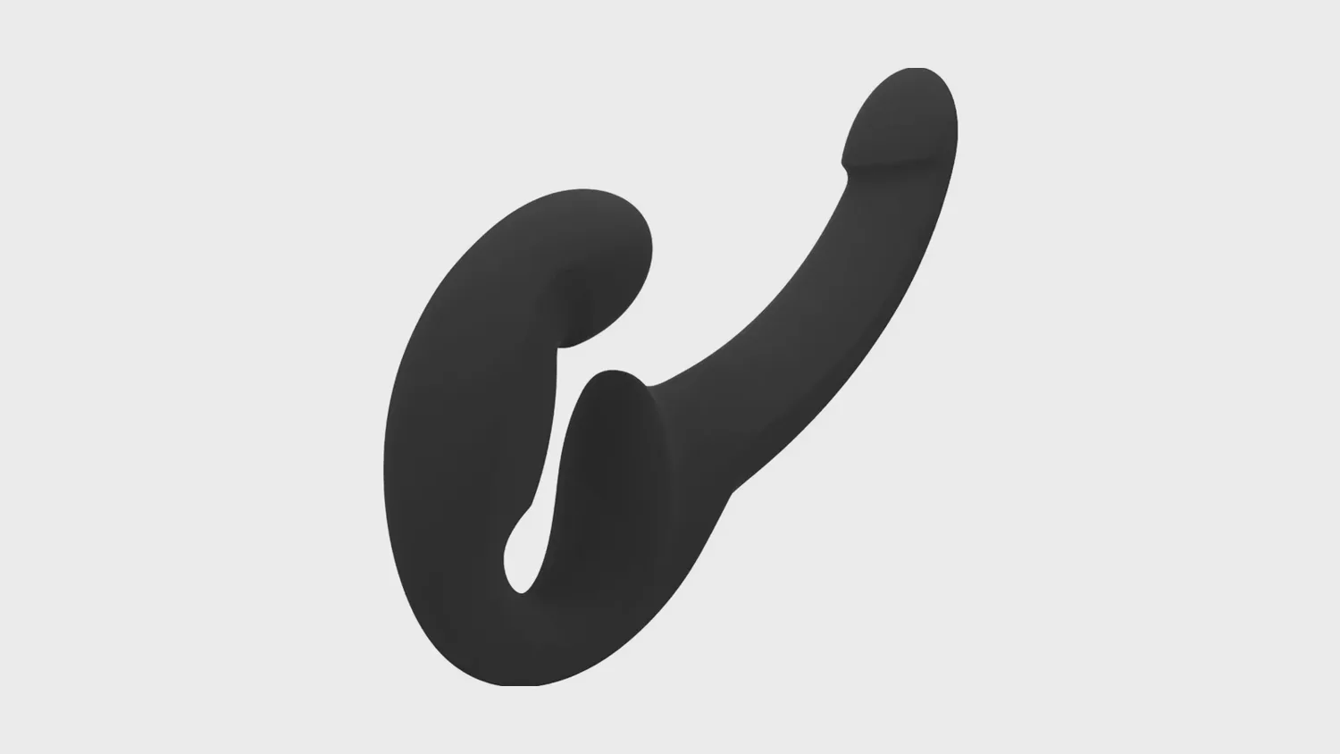 Gode-ceinture sans harnais Fun Factory Share Lite en silicone noir, pour une pénétration partagée entre femmes
