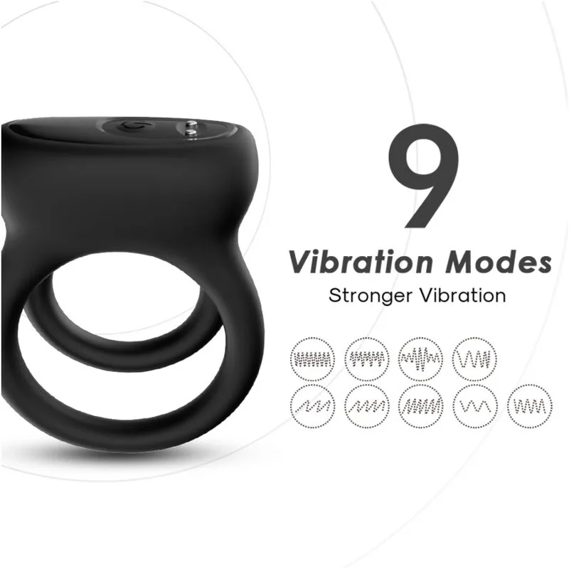 Vibromasseur Double Anneau Noir Armony