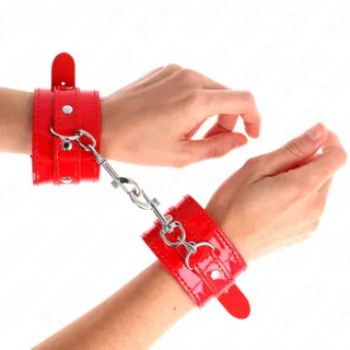 Manchettes Brillantes Rouge Ajustables 23-33 CM Kink rouge menottes
