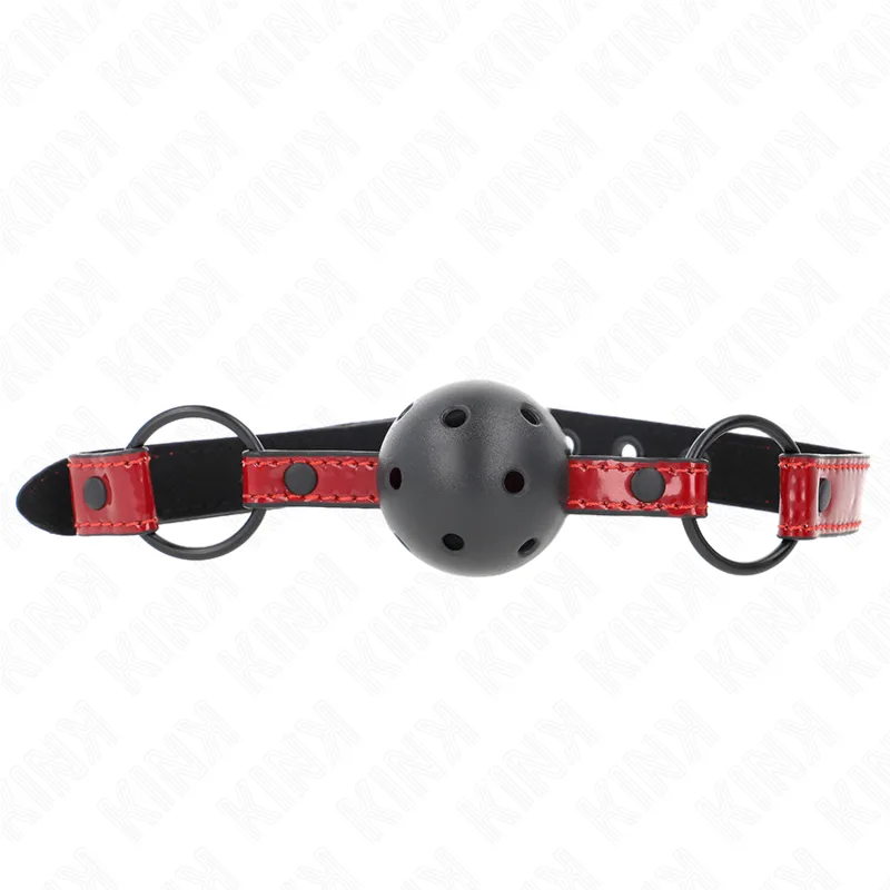 Boule en Cuir Brillant 4,5 CM Bag 63,5 X 2 CM Ajustable Kink bâillon