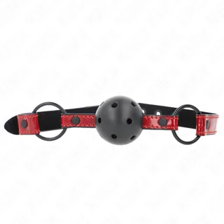 Boule en Cuir Brillant 4,5 CM Bag 63,5 X 2 CM Ajustable Kink bâillon
