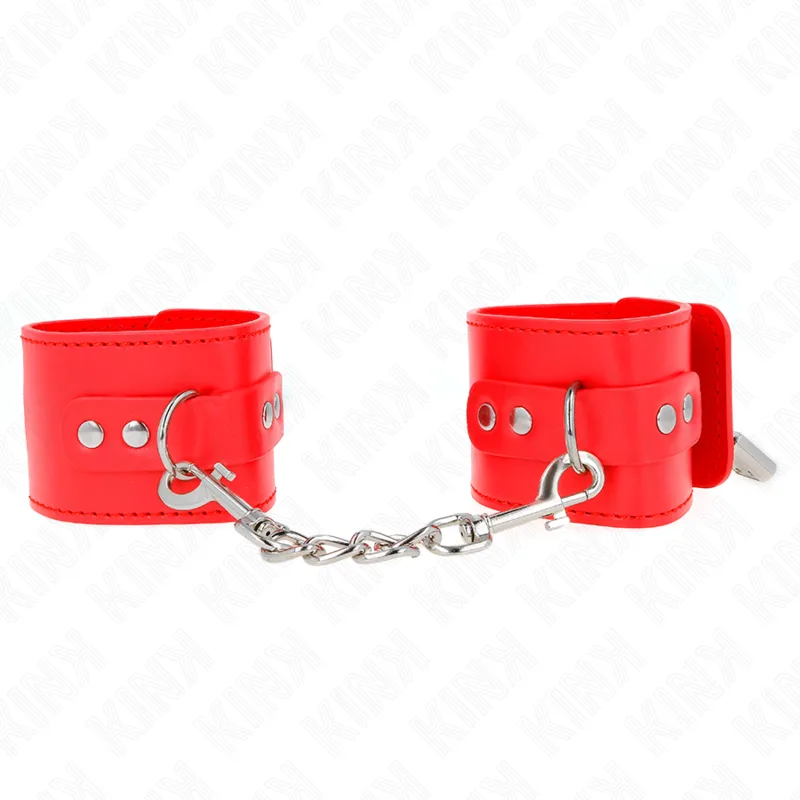 Menottes avec Fermeture par Cadenas Rouge Ajustable Kink