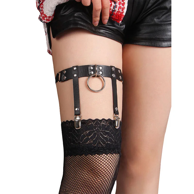 953744 Jarretelle Punk en Cuir Ajustable Noir Taille Subblime noir bdsm
