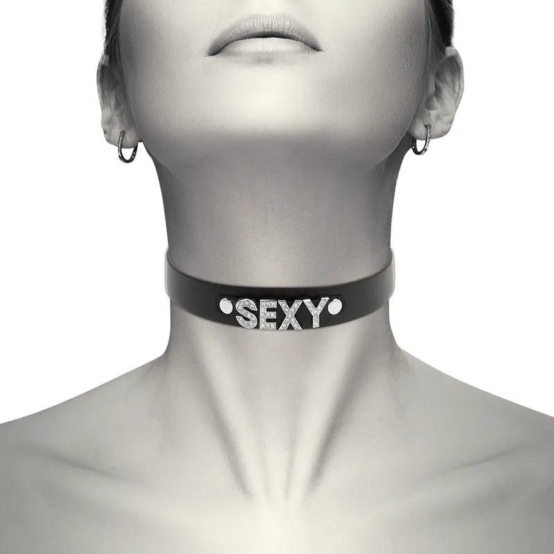 Ras de Cou Sexy en Cuir Végan Coquette Chic Desire collier bdsm