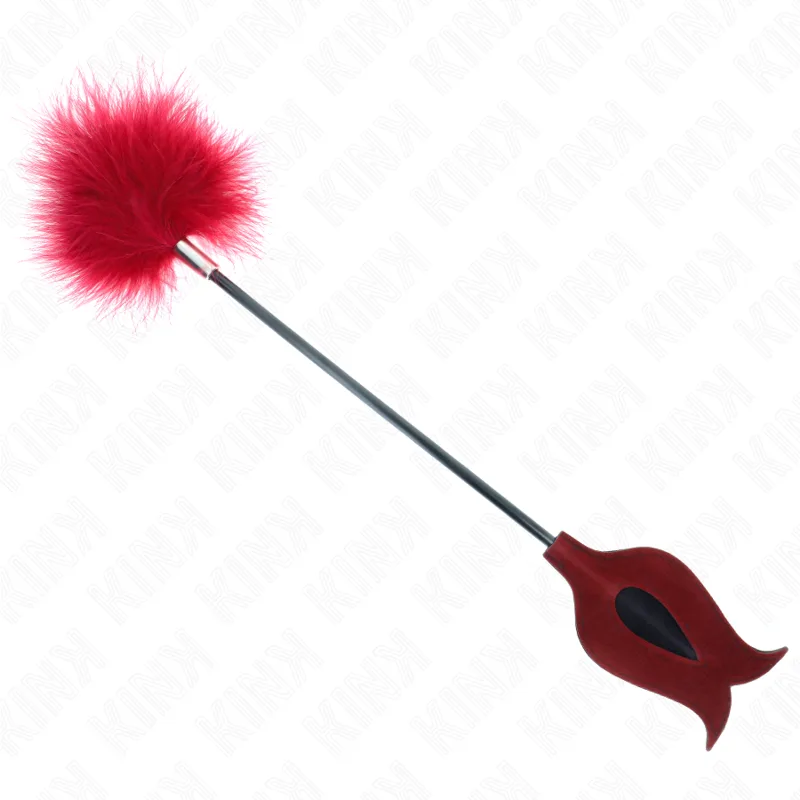 Plumes de Chacouilles avec Palette en Forme de Rose 8 CM Kink rose bdsm