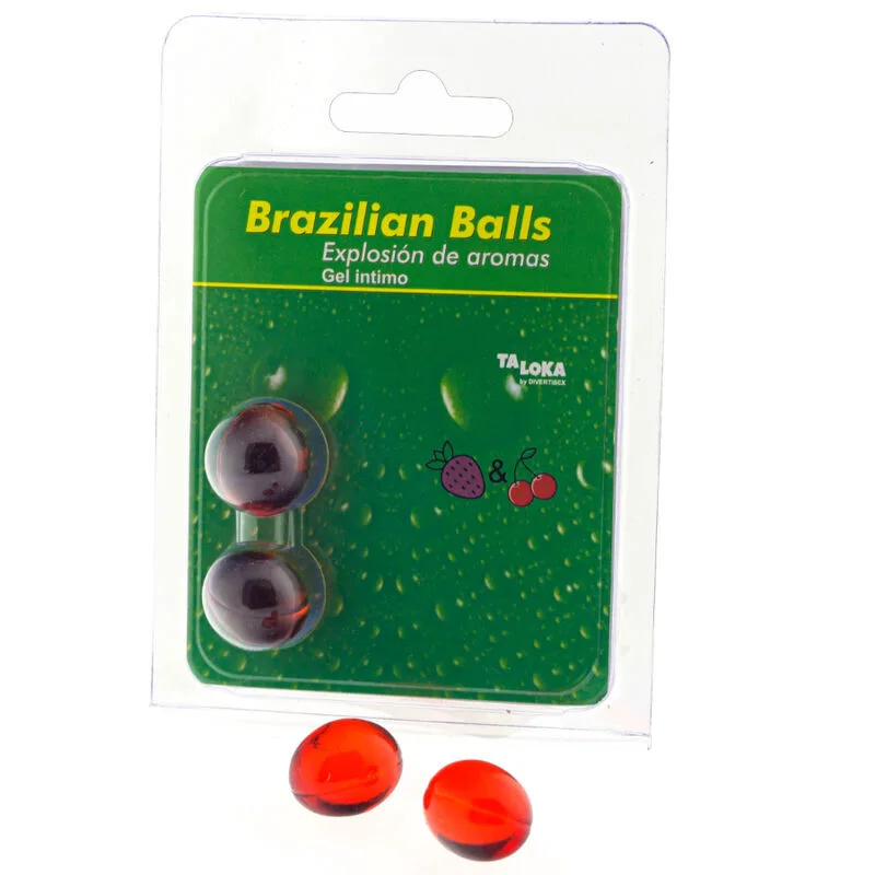2 Boules Brésiliennes Gel Intime Fraise & Cerise Taloka lubrifiant base eau
