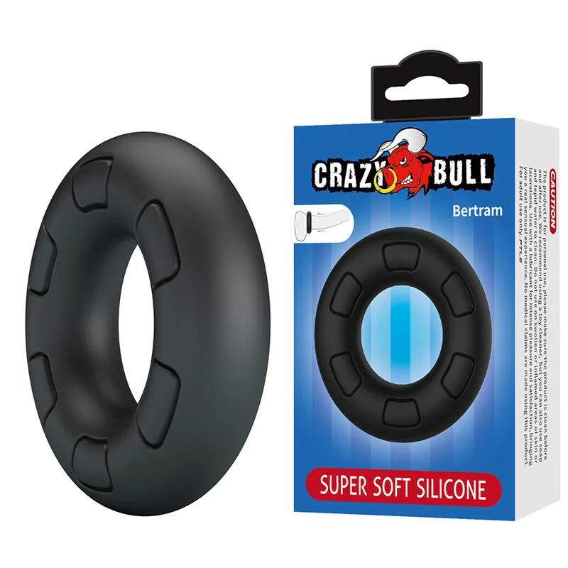 Anneau Pénal en Silicone Super Doux Bertram Noir Crazy Bull