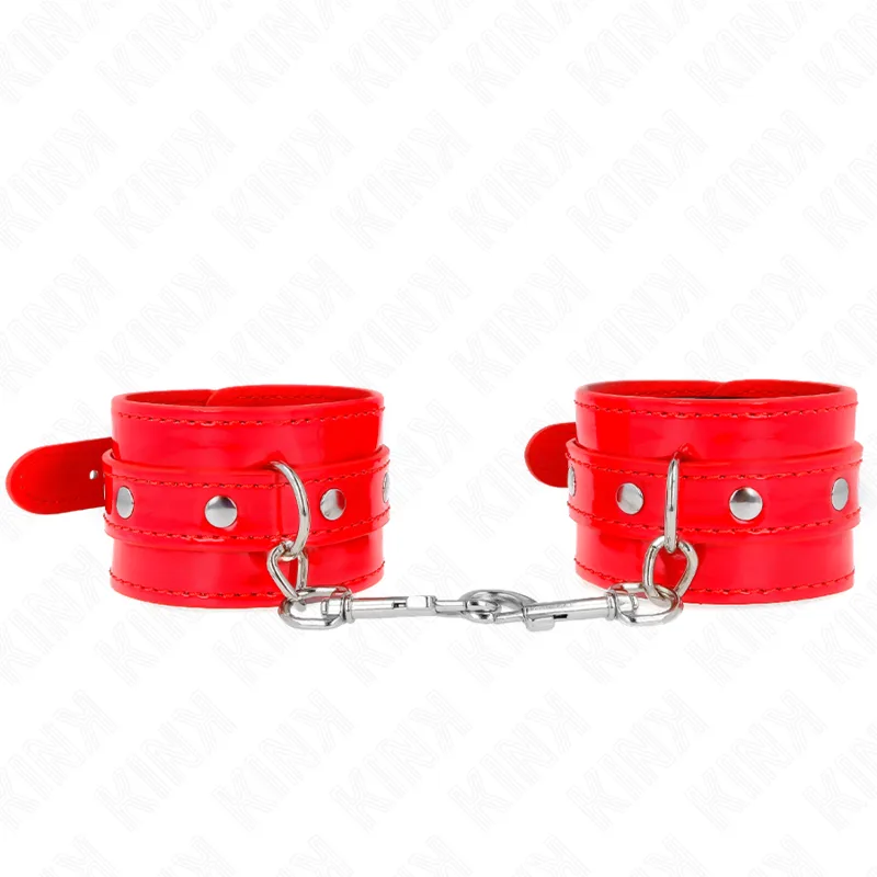 Manchettes Brillantes Rouge Ajustables 23-33 CM Kink rouge menottes