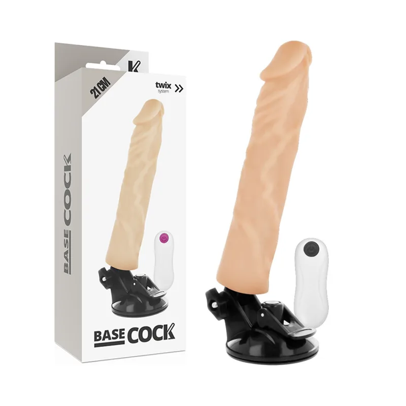 Vibromasseur Réaliste Télécommande Naturel 21 x 4 cm Basecock 21 cm
