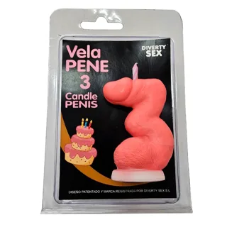 Bougie Pénis en Forme de Chiffre 3 Rose Diablo Picante rose jeu coquin