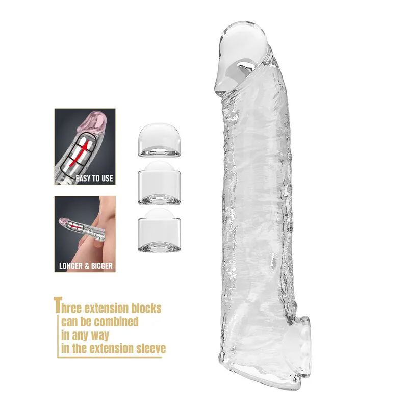 Gaine à pénis Manchon d'Extension de Pénis Ajustable 26 cm Ø 4 cm modèle 3