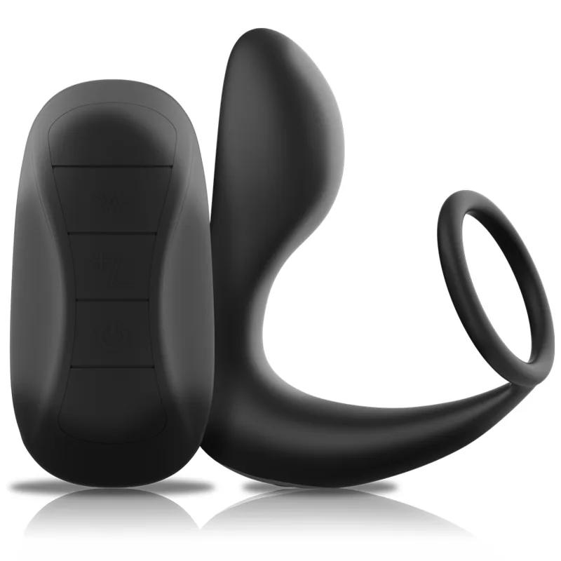 Vibromasseur Masseur Anal Télécommande Rechargeable Silicone Noir Black&Silver