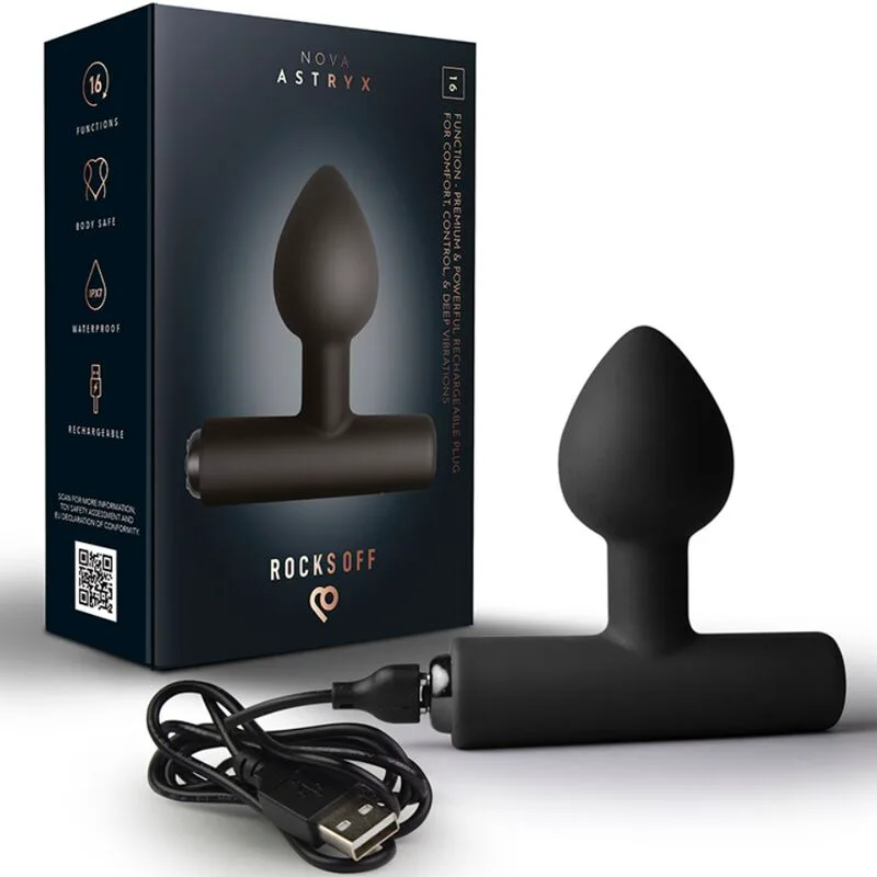 Off - Mini Baguette Rechargeable 16 Fonctions Rose Pivoine Rocks rose sextoy anal