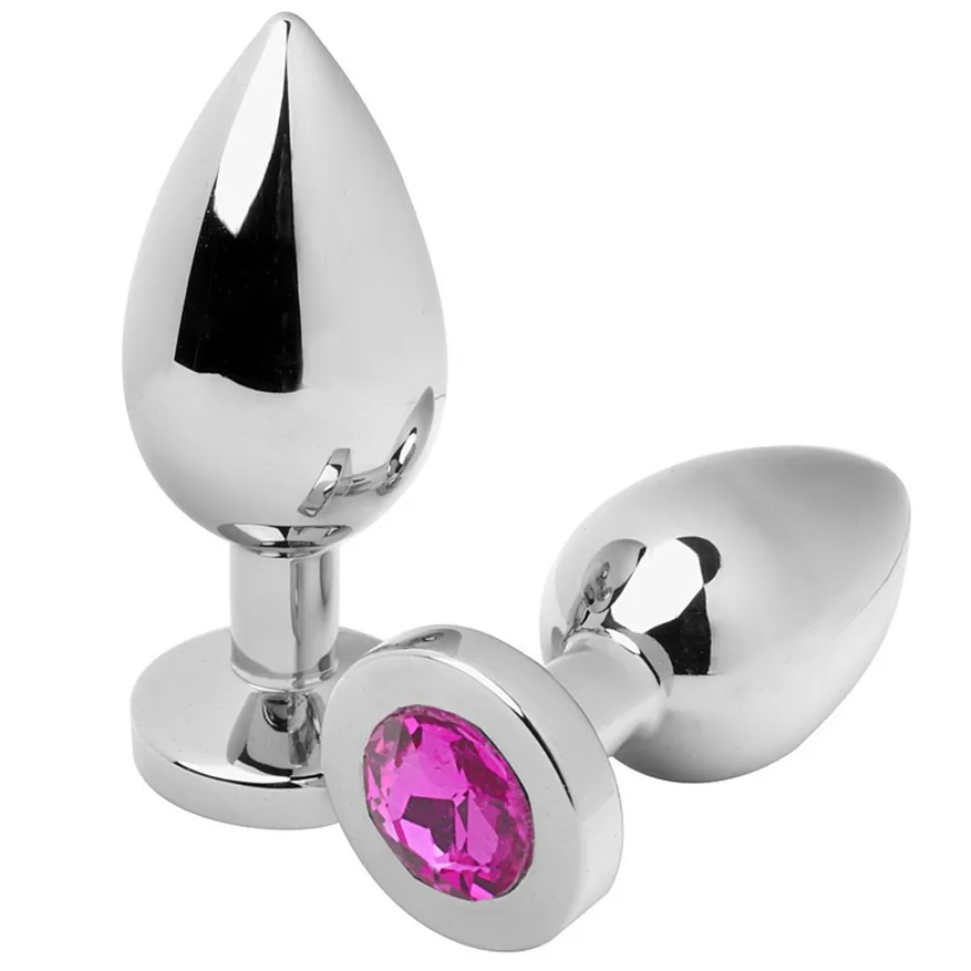 Plug Anal Diamant Rose Moyen 7,62 cm Metal Hard