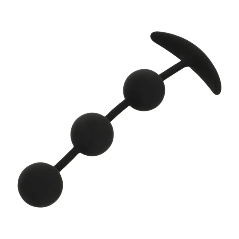 Chapelet Anal Harry 3 Sphères en Silicone 14 cm Black&Silver