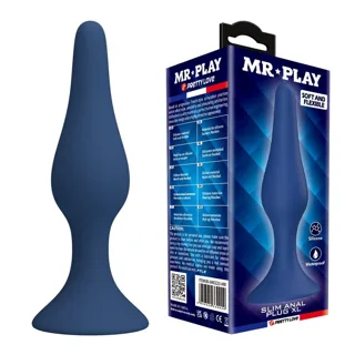 Plug Anal Conique en Silicone Bleu XL Mr Play